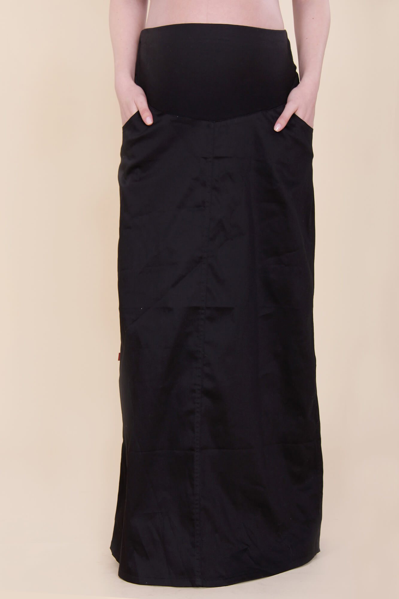 A-cut Design Maxi Maternity Skirt- Black