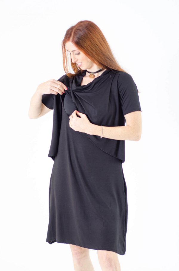 Breast Feeding Dress - Efrat - Black