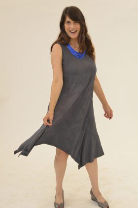 שמלת ארבל אפור גאומטרי