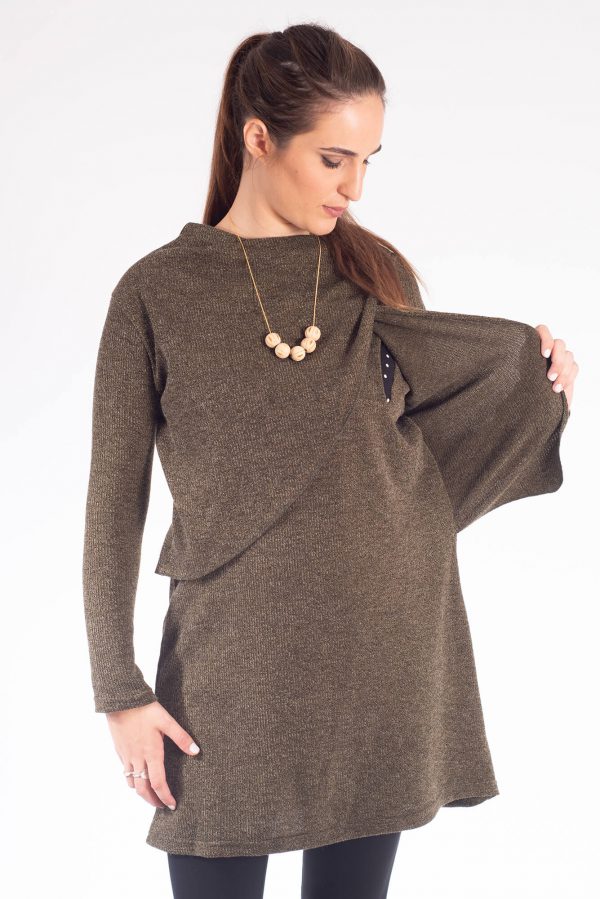 Breastfeeding Knit Blouse - Gal - Olive Green