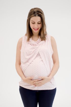 Maternity & Breastfeeding Tank Top – Inbar – Pink White