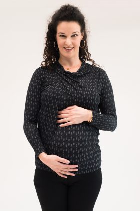 Maternity Blouse – Gilat – Black print
