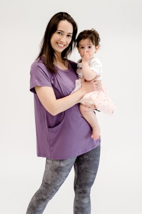 Maternity& Breastfeeding Blouse – Rene Purple