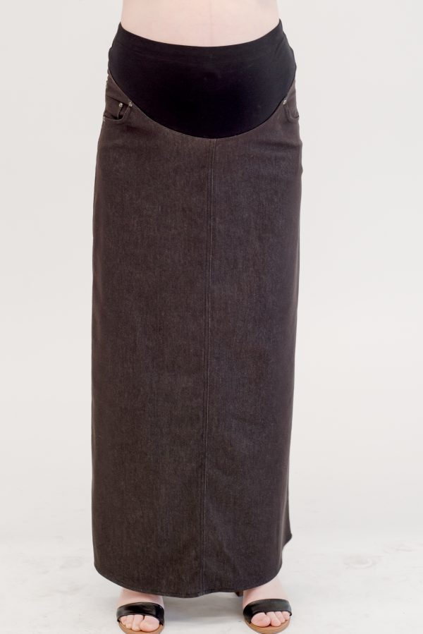 חצאית הריון מקסי דמוי גינס