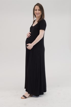 Maternity & Breastfeeding  Maxi Dress –  Lia Black