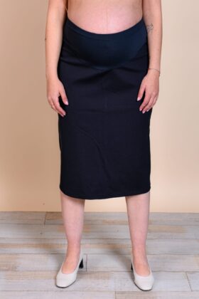 A-cut Design Denim Maxi Maternity Skirt